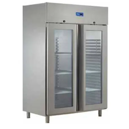 Armario refrigerado inoxidable Gastronorm cristal doble