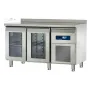 Mesa refrigerada inoxidable puertas cristal