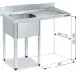 Fregadero de 1200x600 mm con espacio lavavajillas
