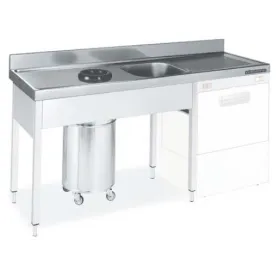 Fregadero con cubeta y aro 1800x700