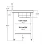 Mesa trabajo mural con cubeta fondo 600