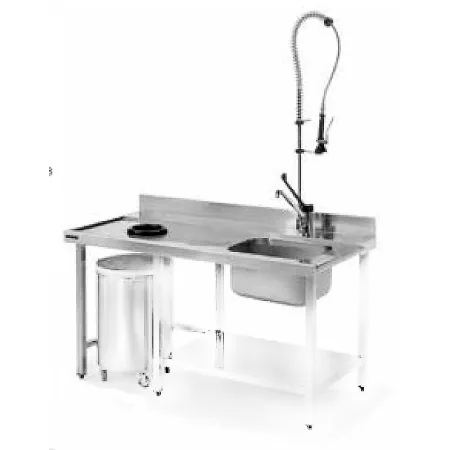 Mesa de prelavado para lavavajillas con desbarazado